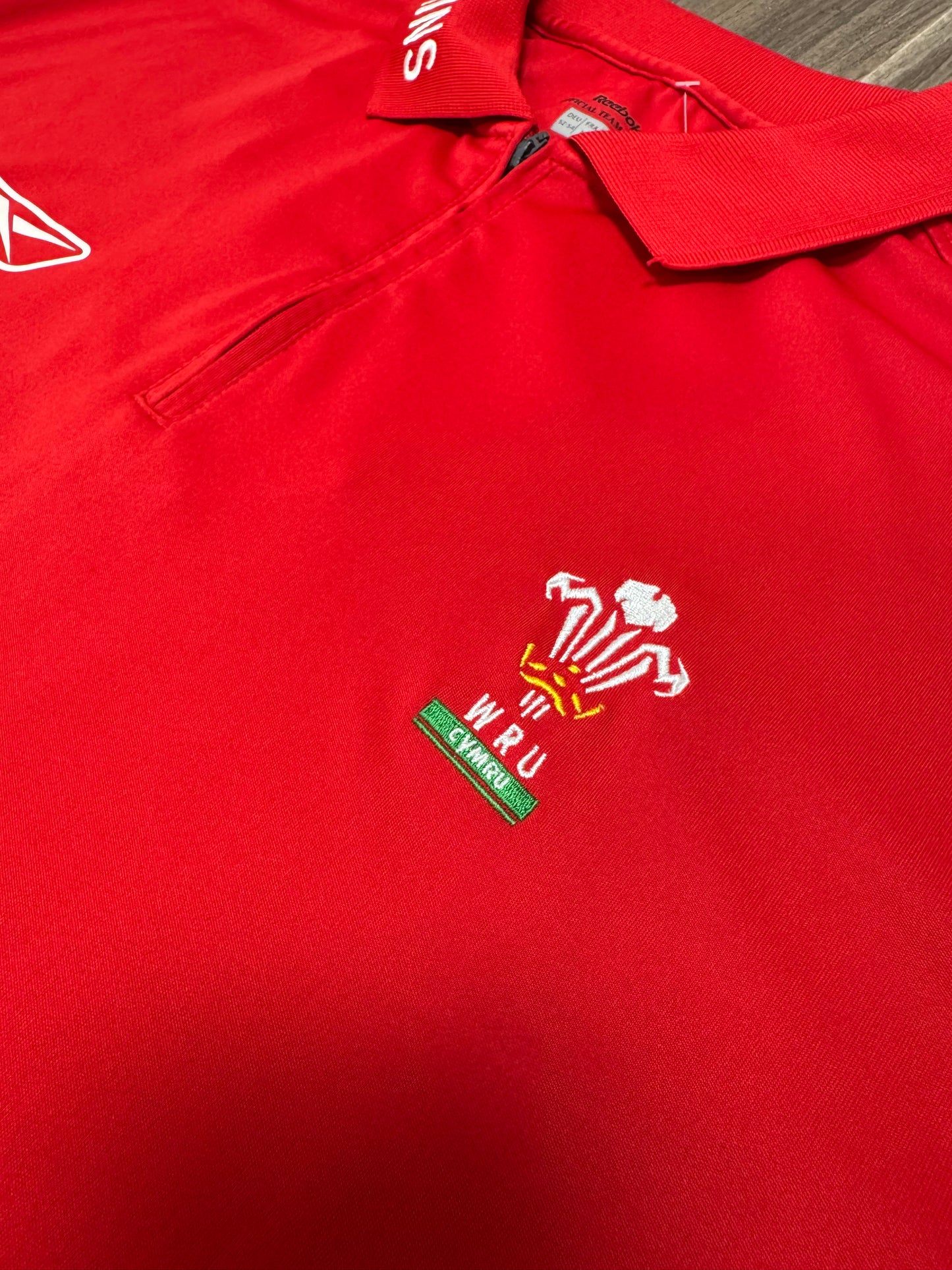 Wales WRU Red Reebok Polo Zip Shirt