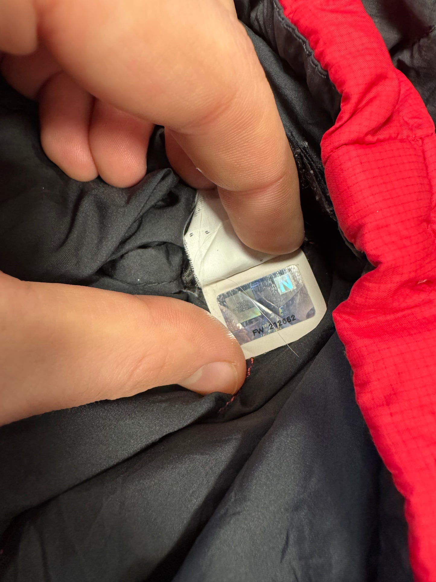 Red North Face Puffer Coat