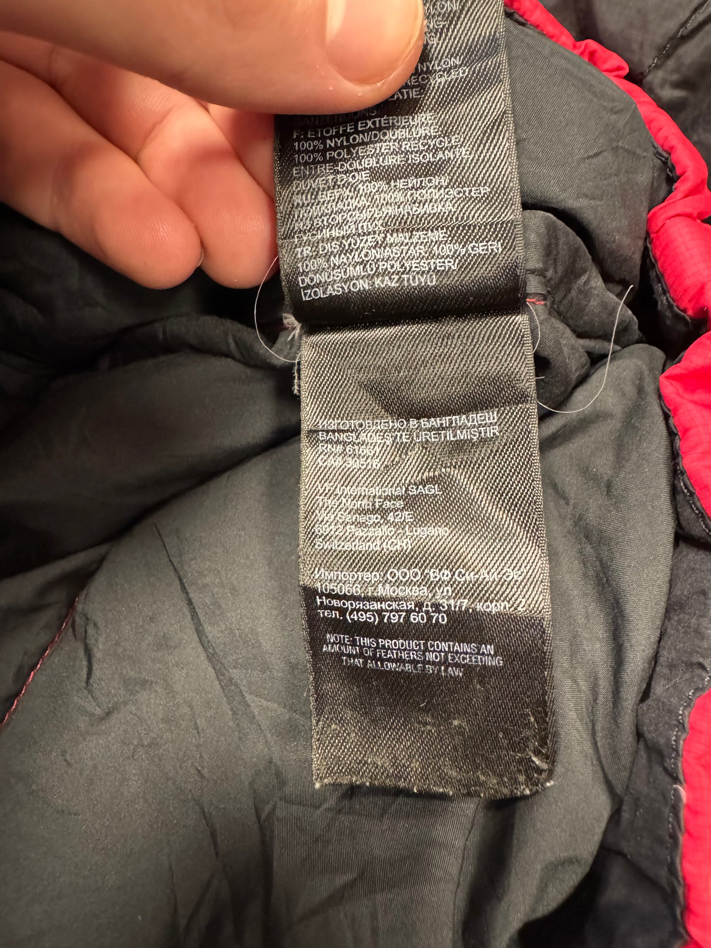 Red North Face Puffer Coat