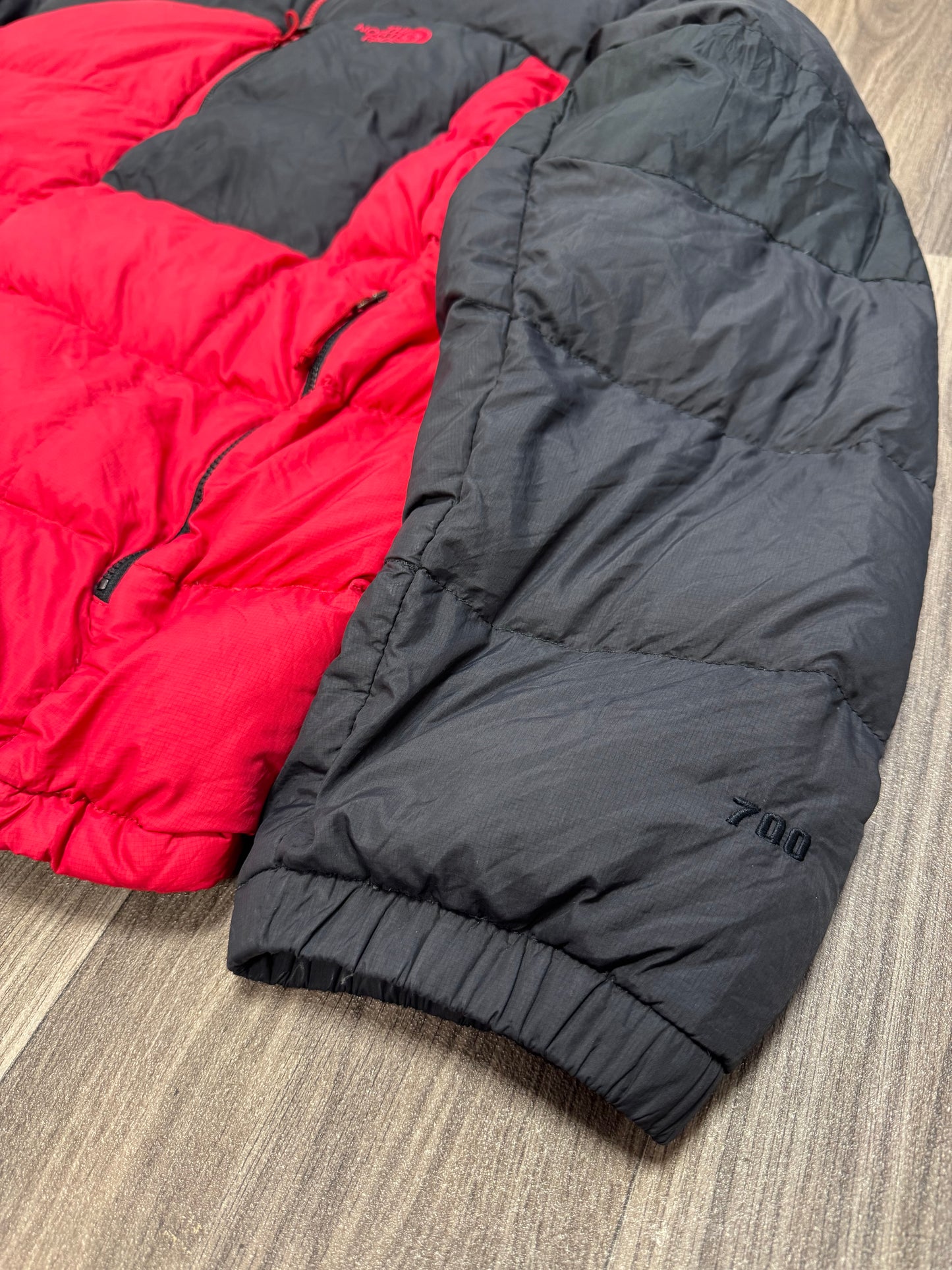 Red North Face Puffer Coat