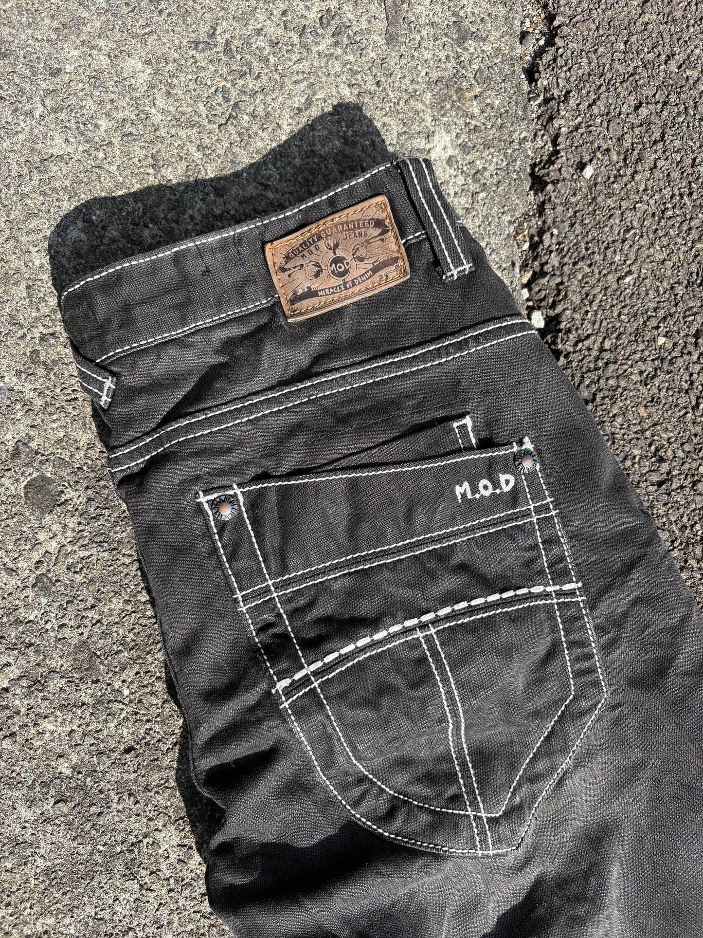M.O.D Black Contrast Stitch Jeans
