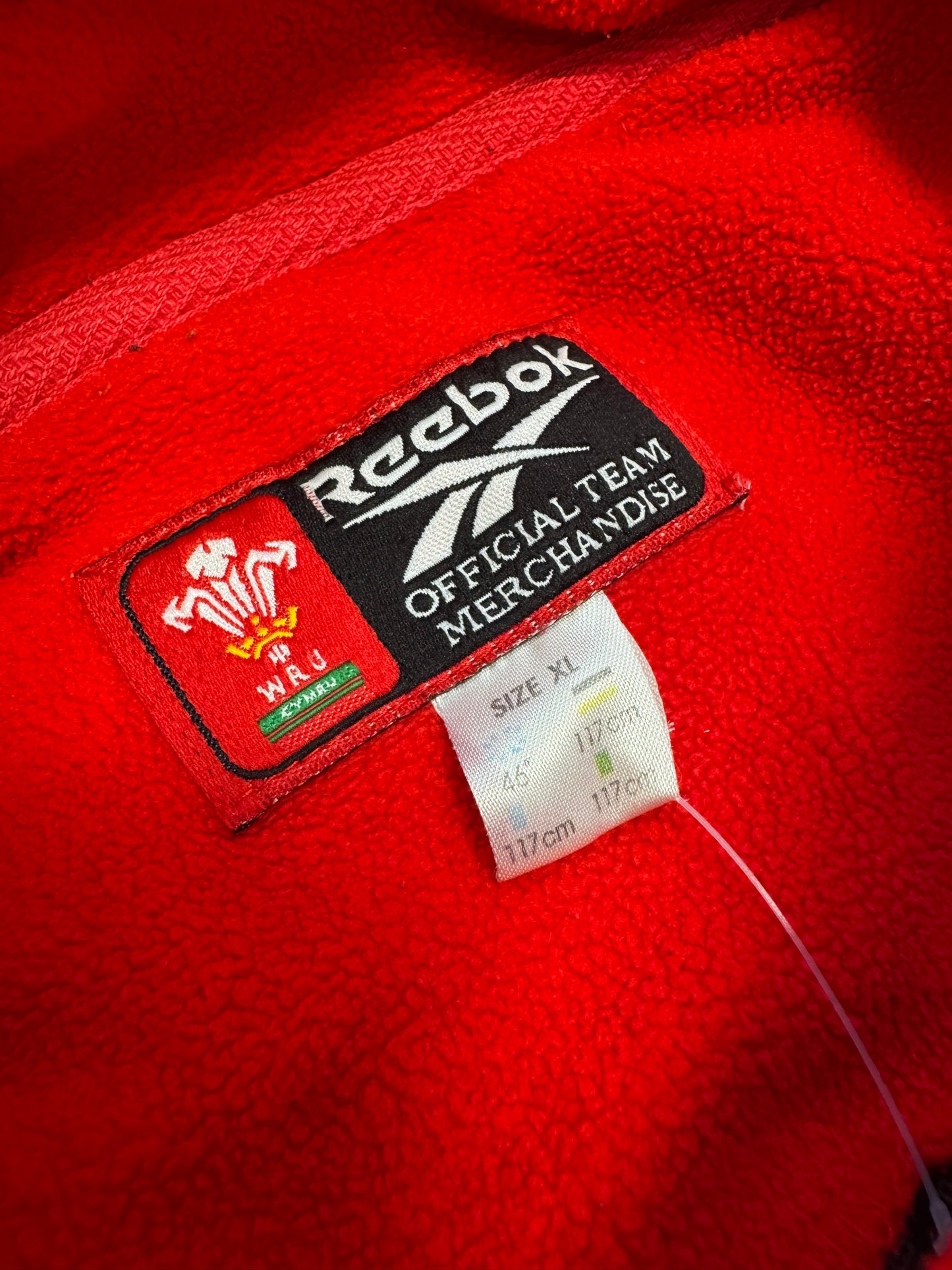 Wales WRU Vintage Reebok Red Fleece