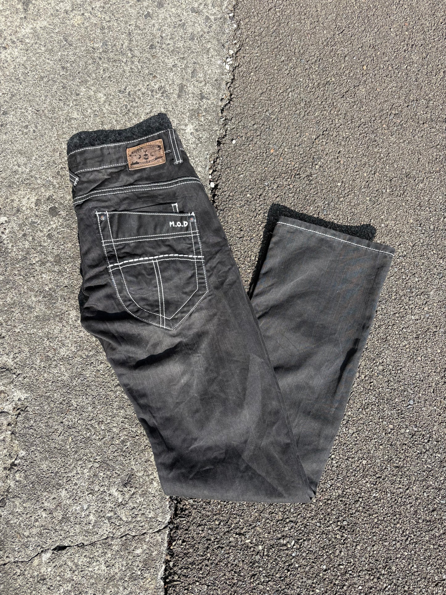 M.O.D Black Contrast Stitch Jeans