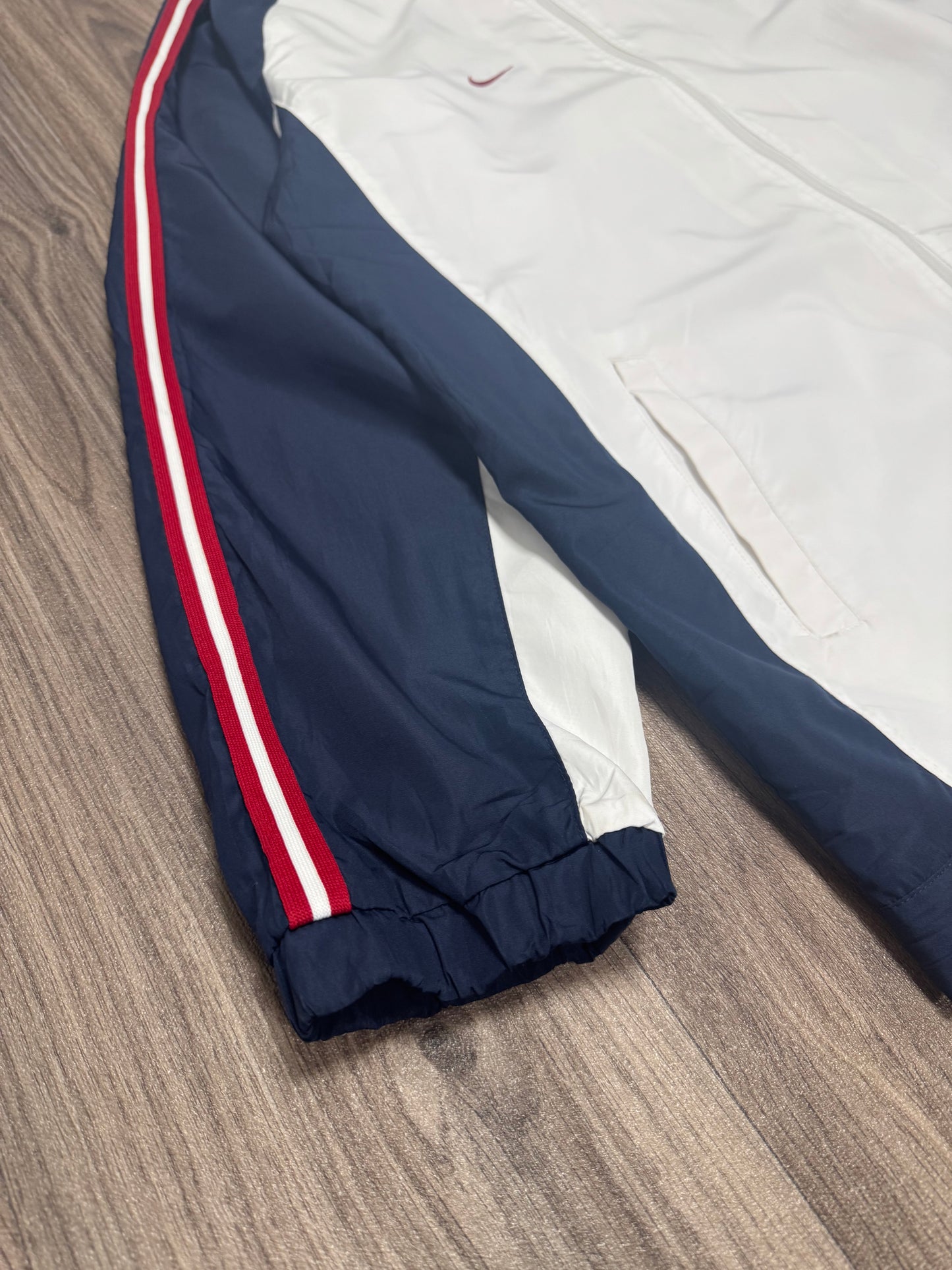 White and Navy Nike Track Jacket