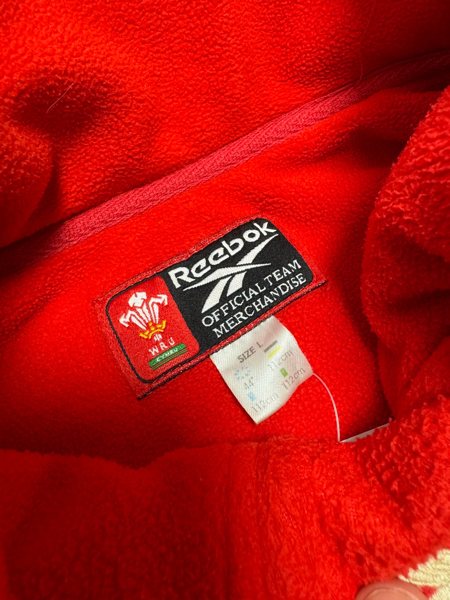 Wales WRU Vintage Reebok Red Fleece