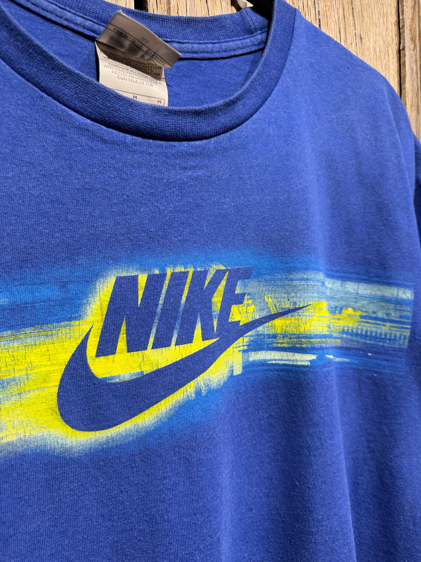 Vintage Nike Blue Glitch Logo Tee