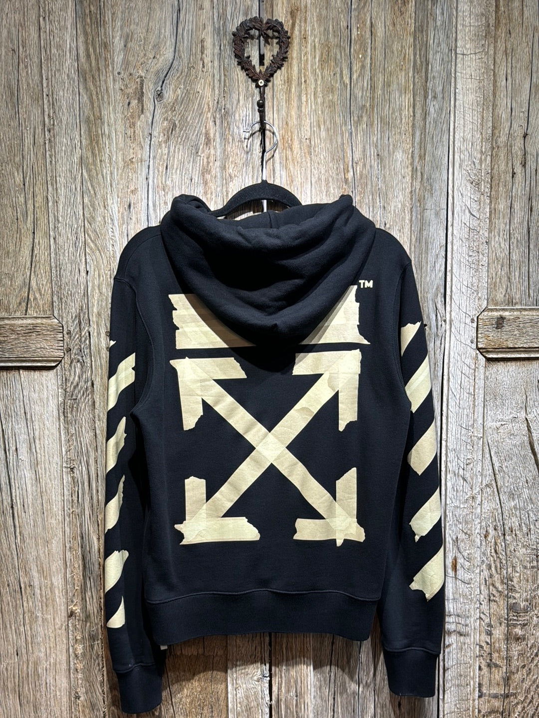 Black Off-White Diag Tape Hoodie