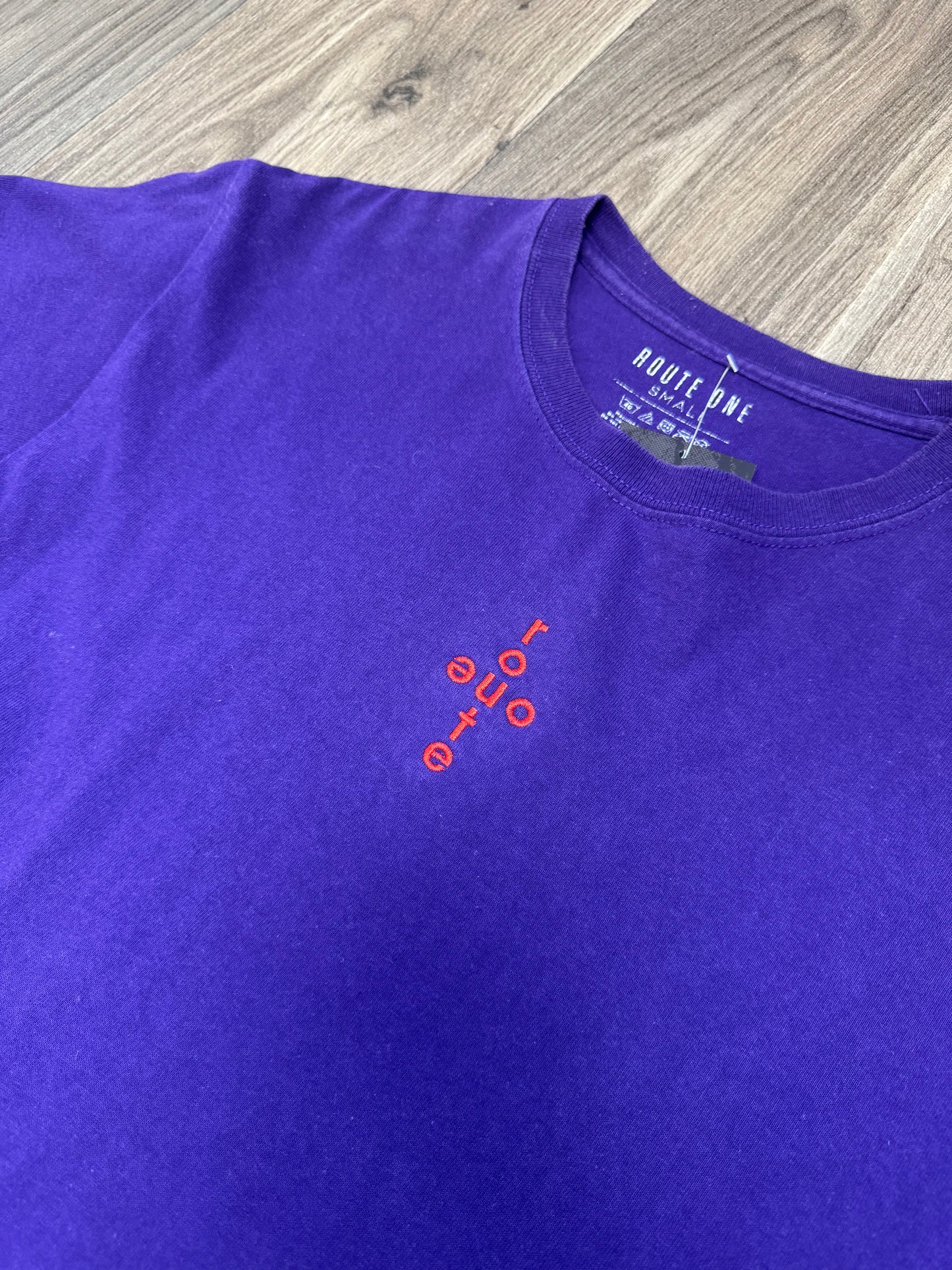 Route One Embroidered Purple Tee