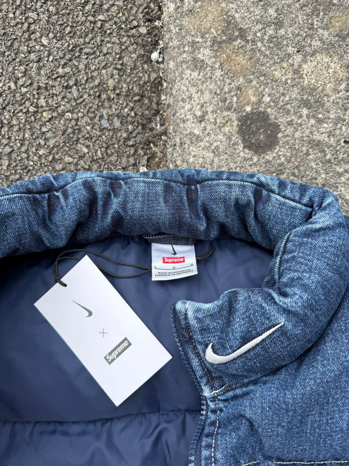 Nike x Supreme Denim Puffer Vest