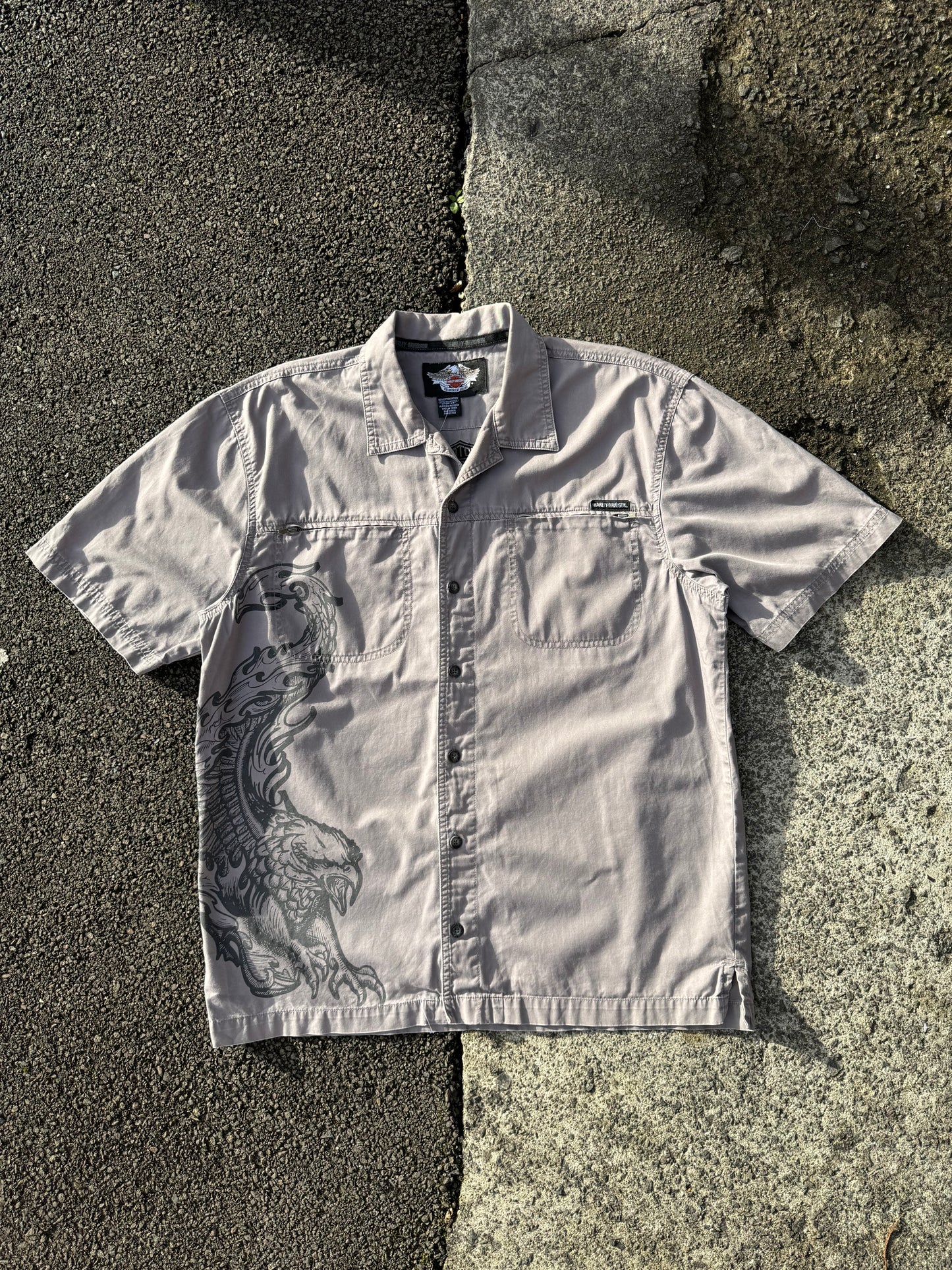 Harley Davidson Grey Button Shirt