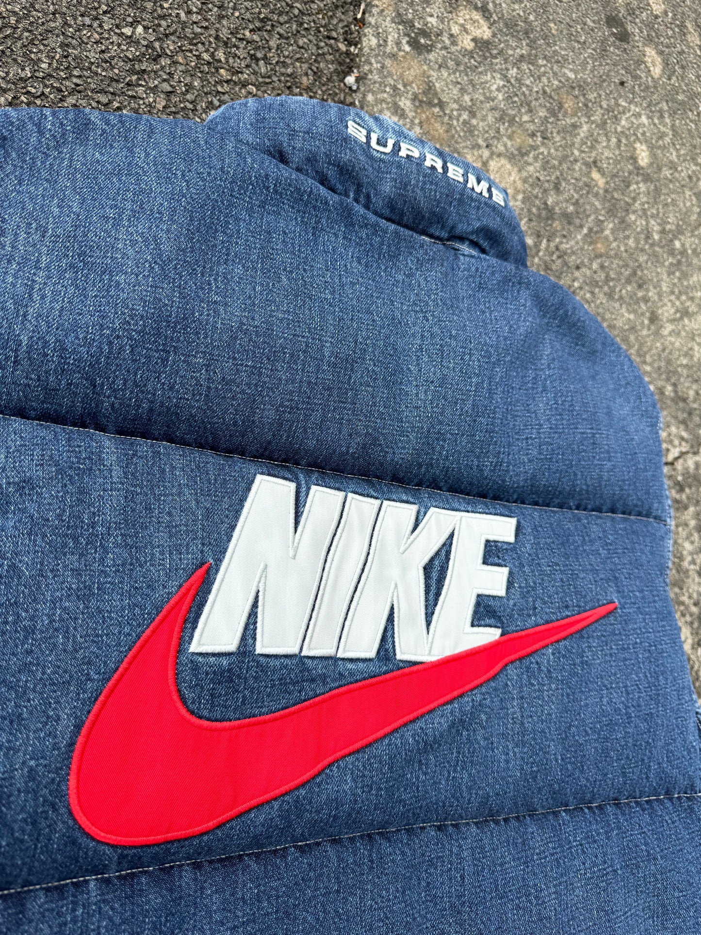 Nike x Supreme Denim Puffer Vest