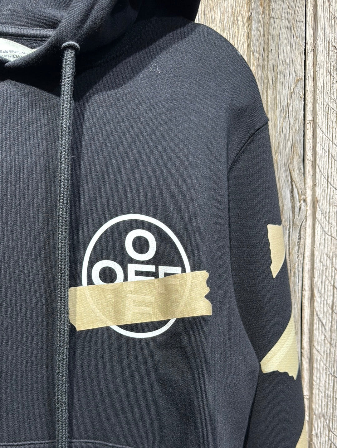 Black Off-White Diag Tape Hoodie