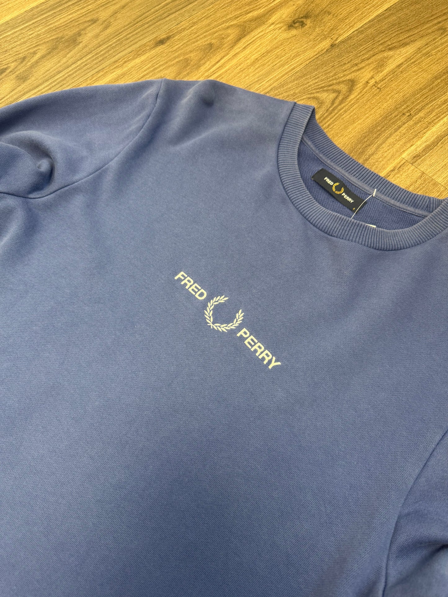 Fred Perry Blue Embroidered Sweatshirt