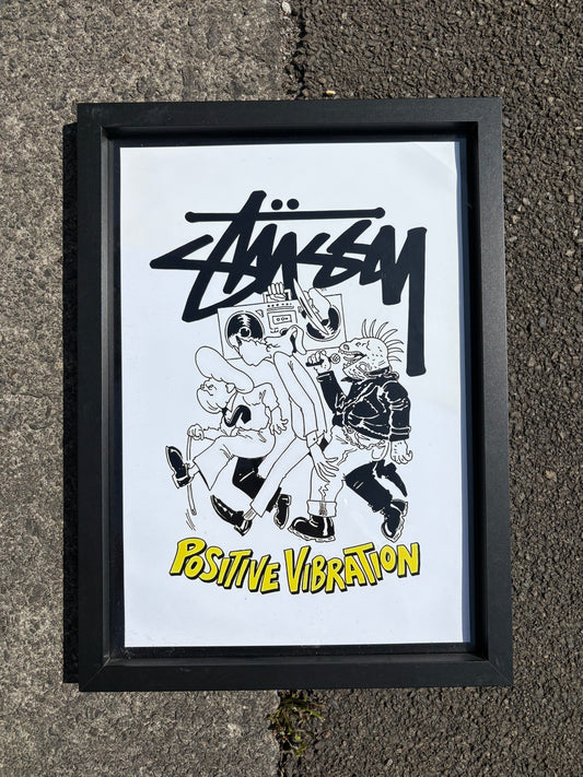 Stüssy Positive Vibrations A3 Framed Print