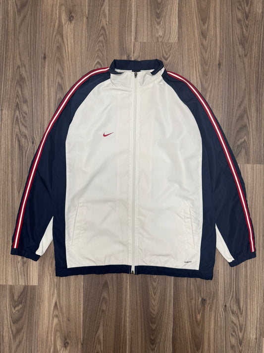White and Navy Nike Track Jacket