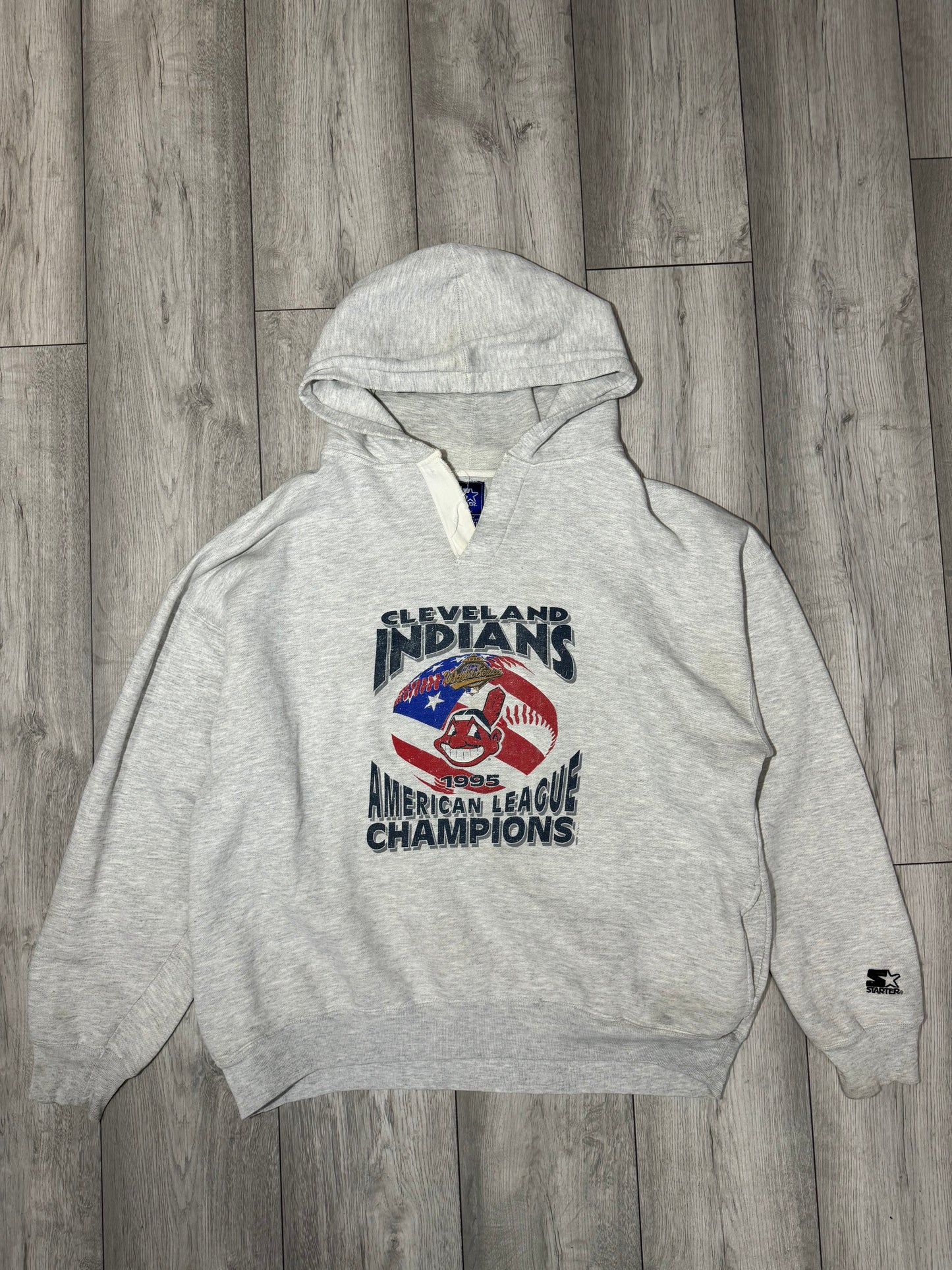 Vintage 1995 Cleveland Indians American League Champions Hoodie