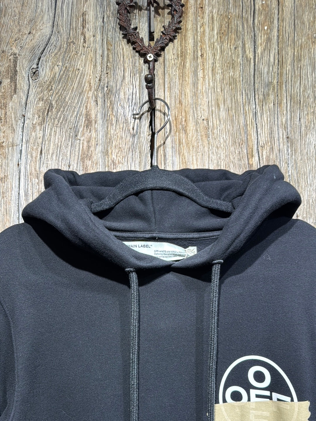 Black Off-White Diag Tape Hoodie