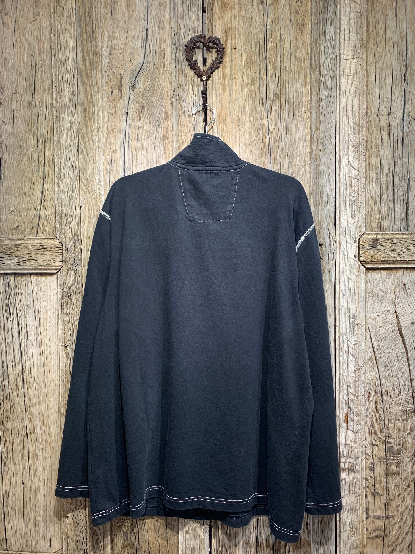 Black Nautica Contrast Stitch 1/4 Zip Jumper