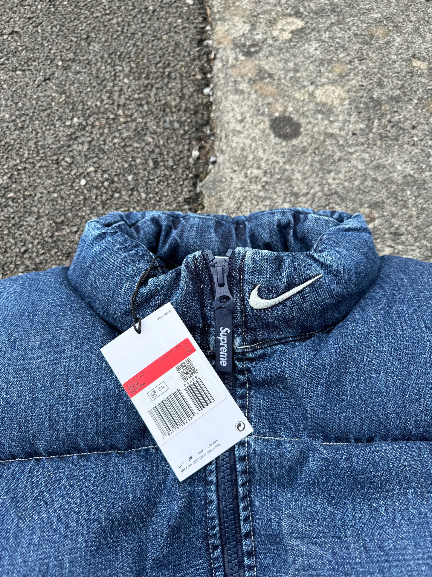 Nike x Supreme Denim Puffer Vest
