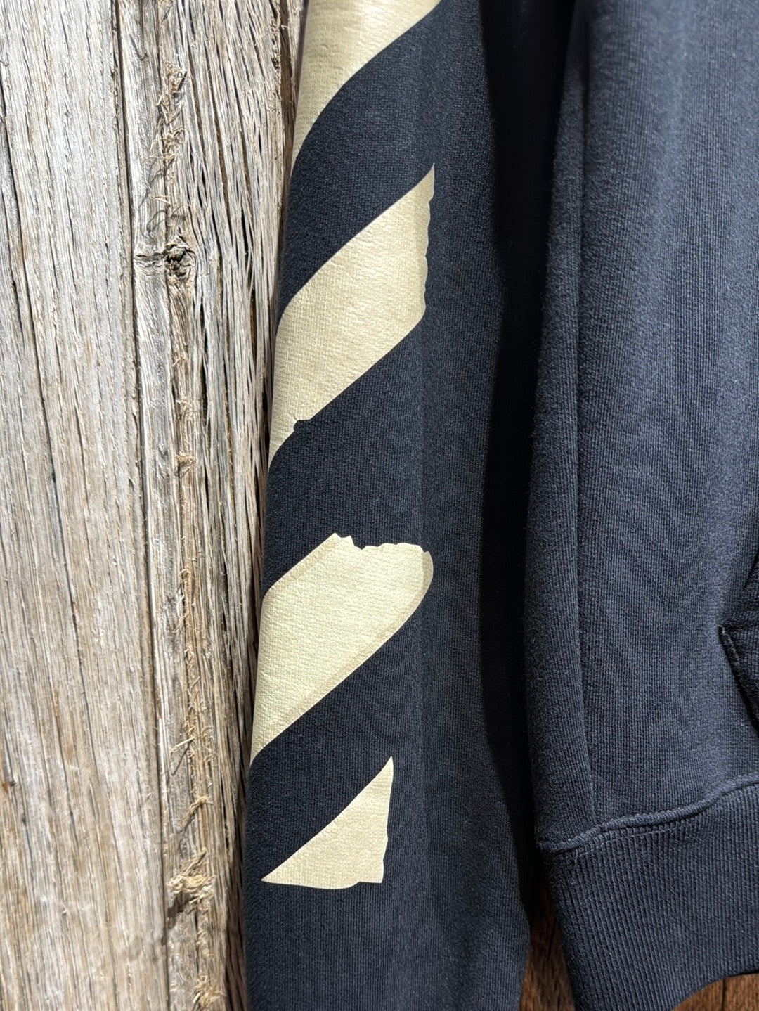 Black Off-White Diag Tape Hoodie