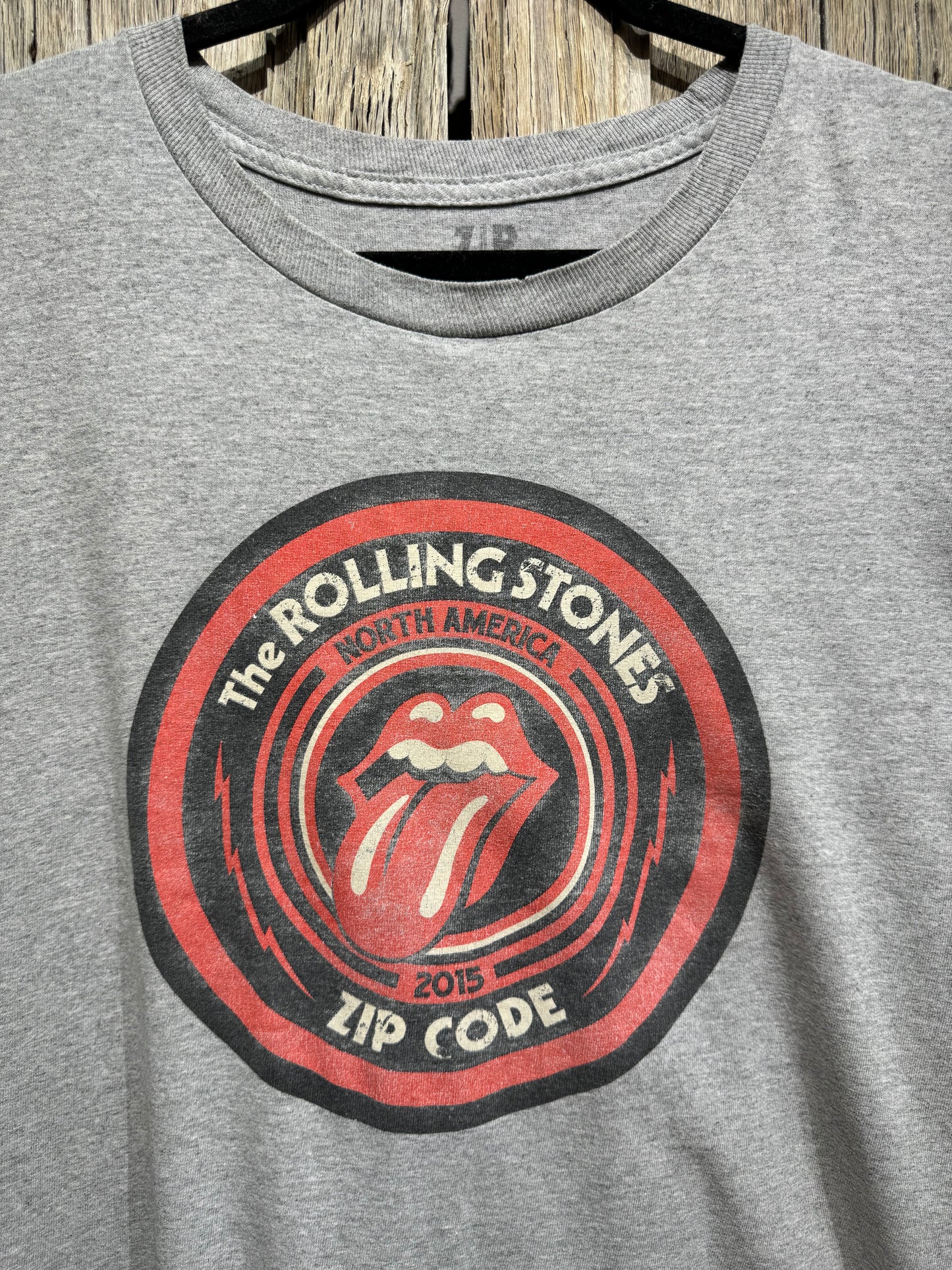 Grey Rolling Stones Zip Code Tee