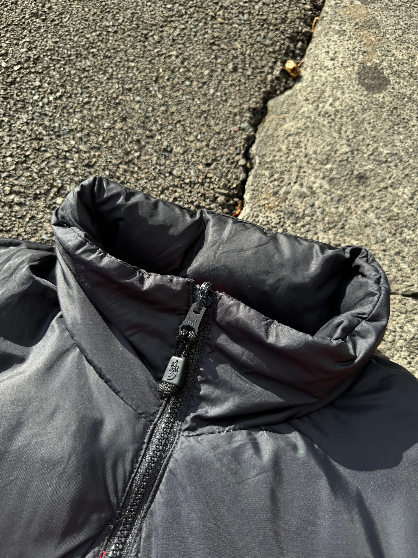 Red North Face Nuptse Puffer Coat