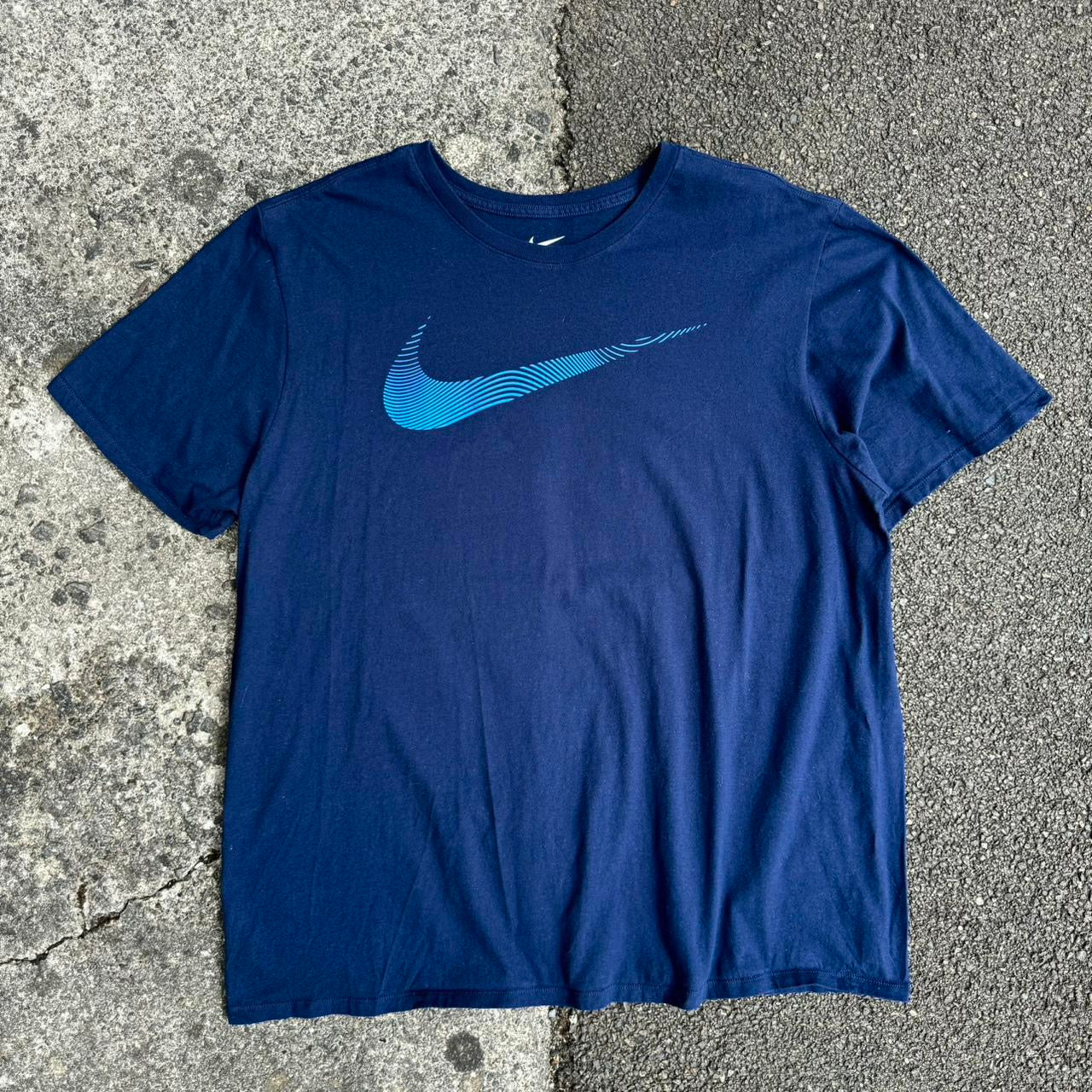 Nike Navy Swoosh Logo Tee
