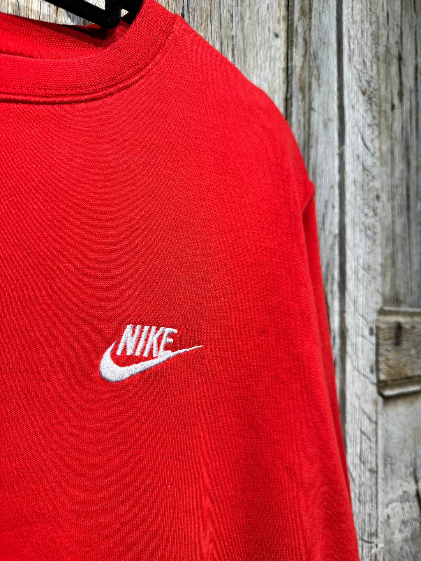 Nike Red Embroidered Logo Sweatshirt