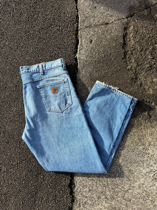 Vintage Carhartt Blue Check Lined Jeans