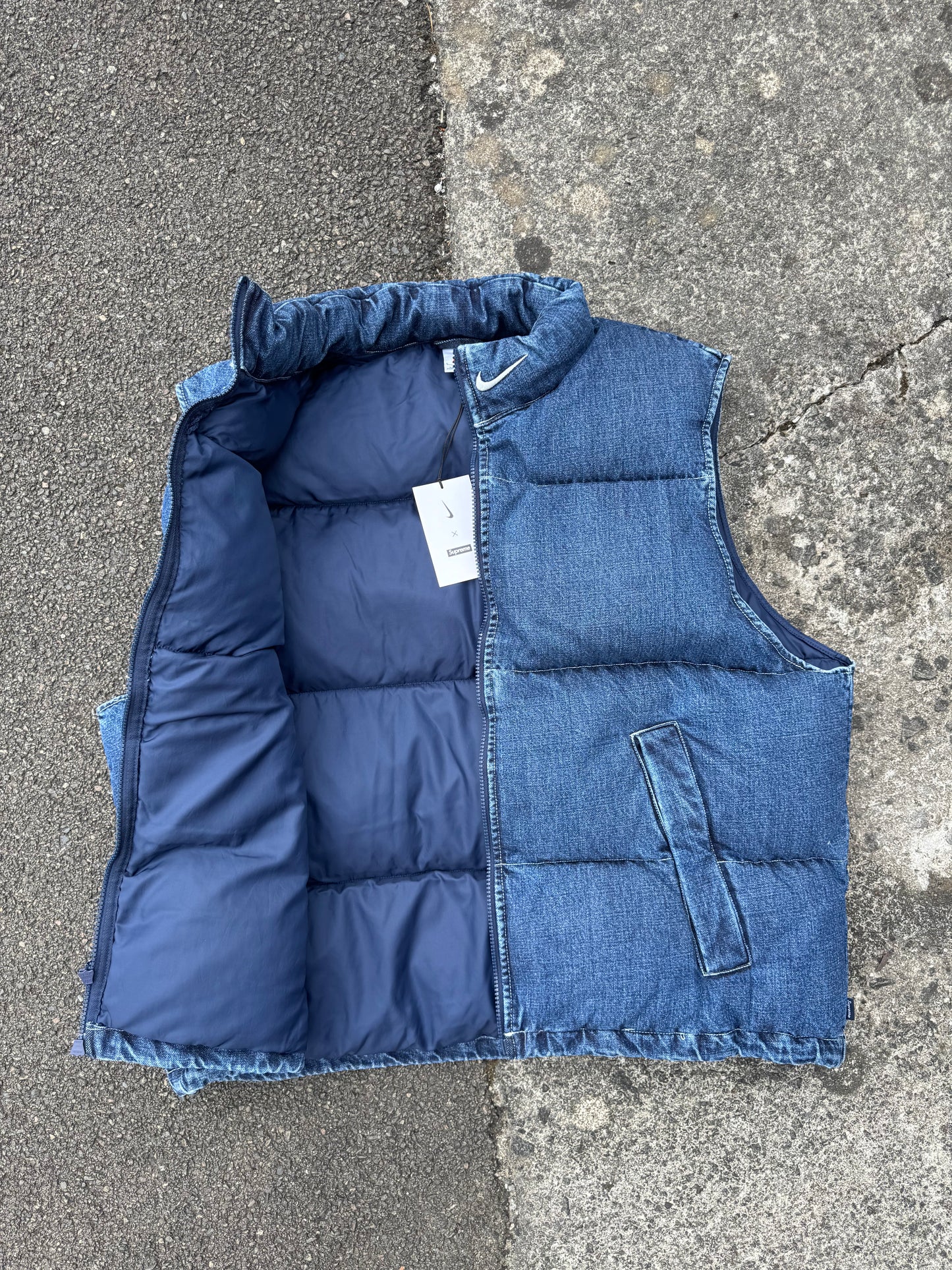 Nike x Supreme Denim Puffer Vest