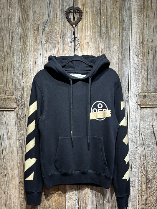 Black Off-White Diag Tape Hoodie