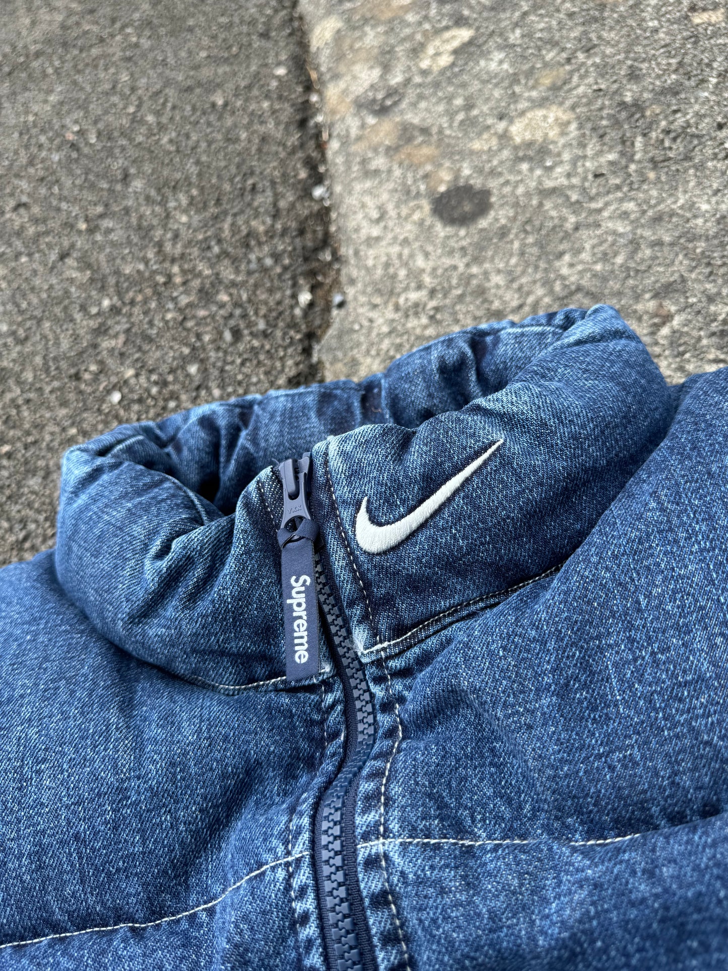 Nike x Supreme Denim Puffer Vest