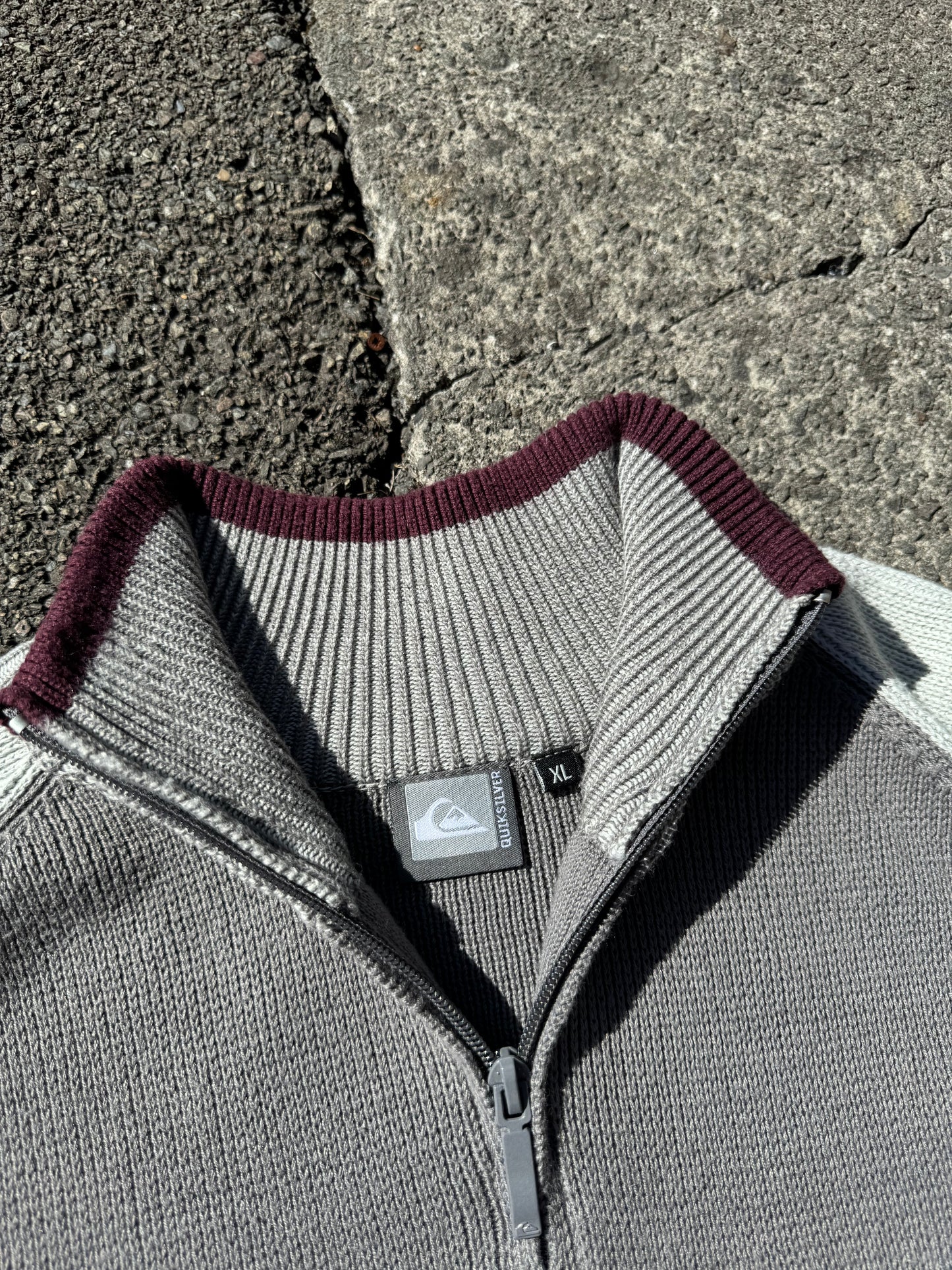 Quiksilver 1/4 Zip Knit Jumper Y2K