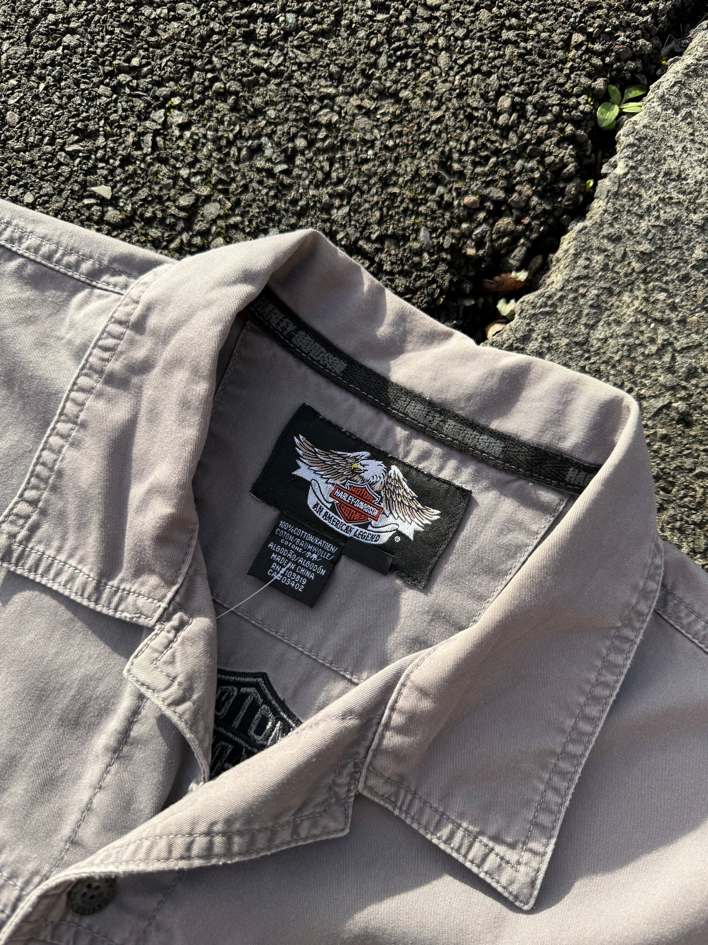 Harley Davidson Grey Button Shirt