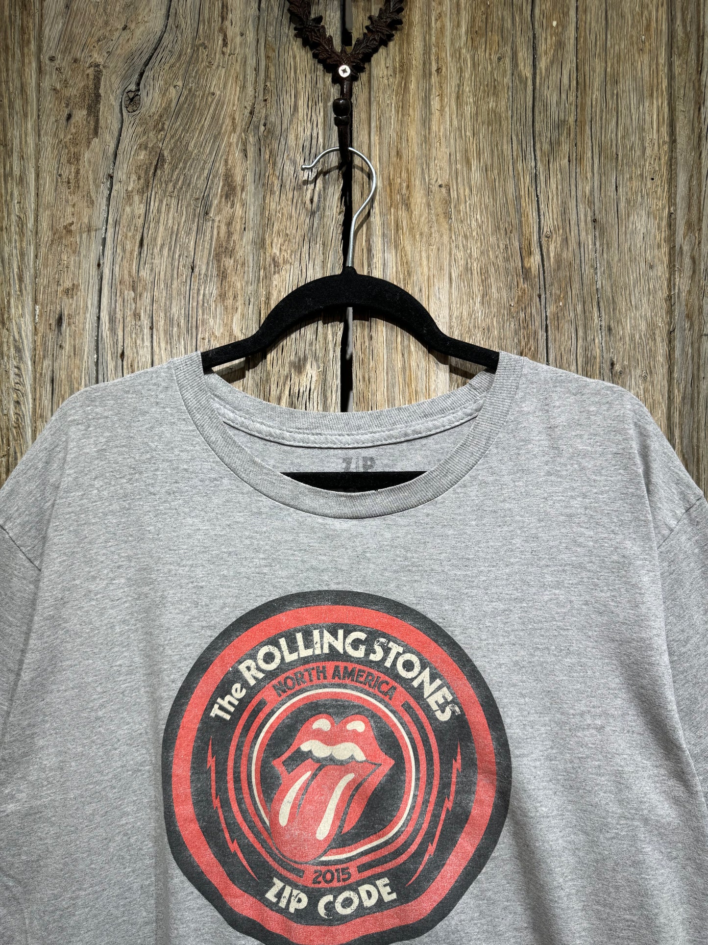 Grey Rolling Stones Zip Code Tee