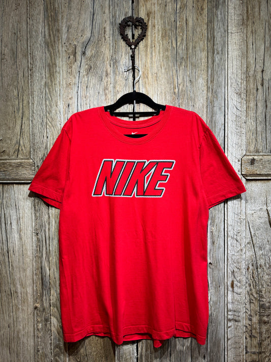 Red Nike Logo Tee