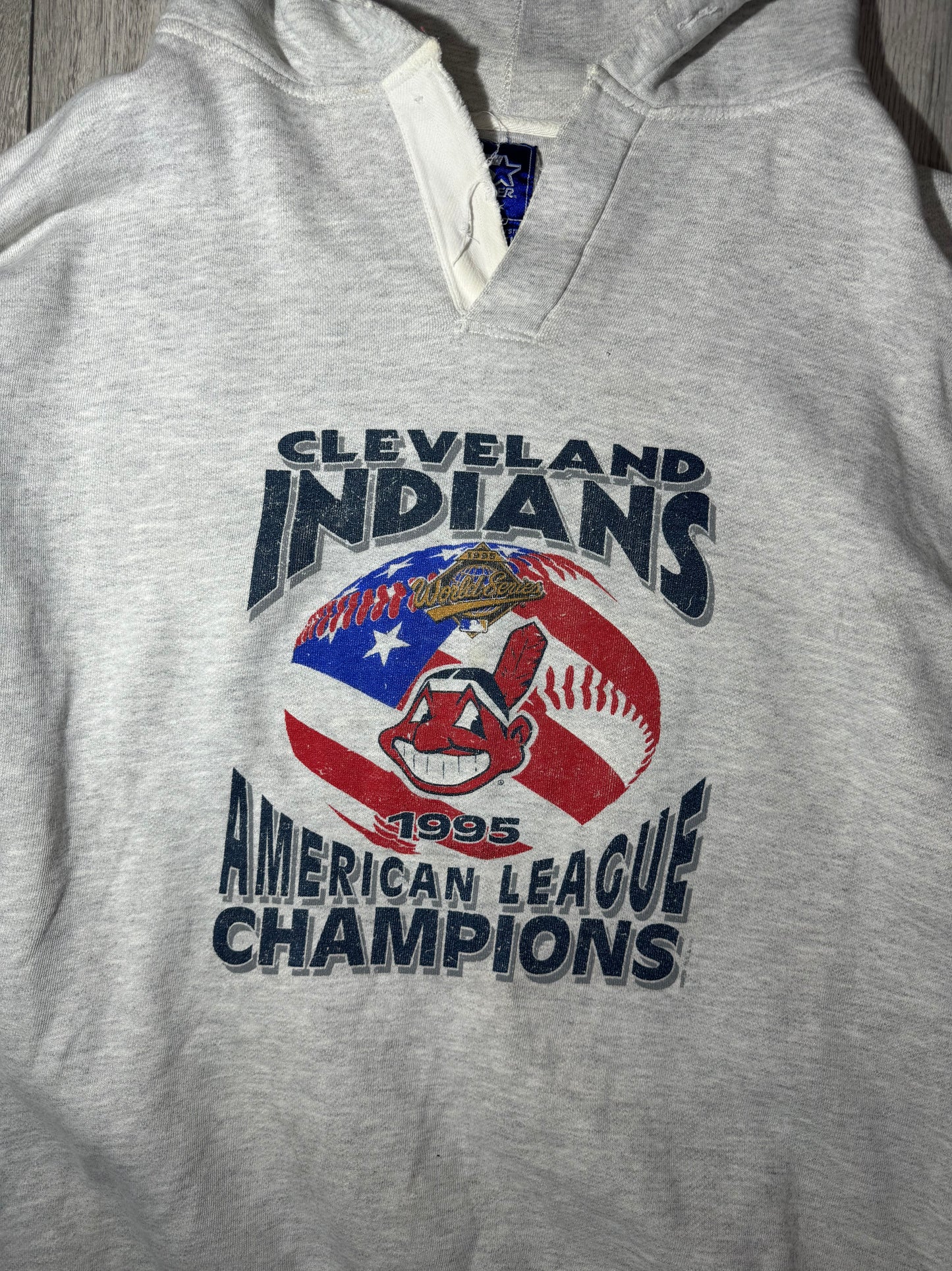 Vintage 1995 Cleveland Indians American League Champions Hoodie