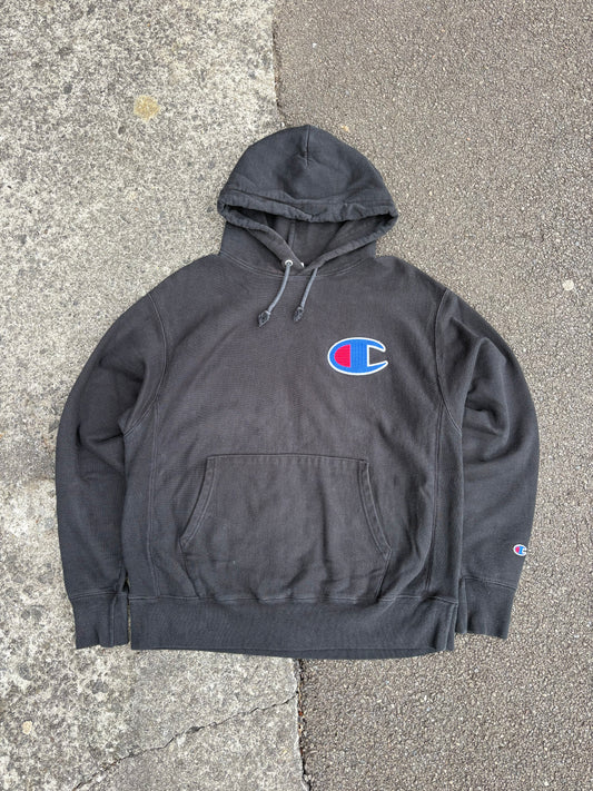 Vintage Black Champion Hoodie