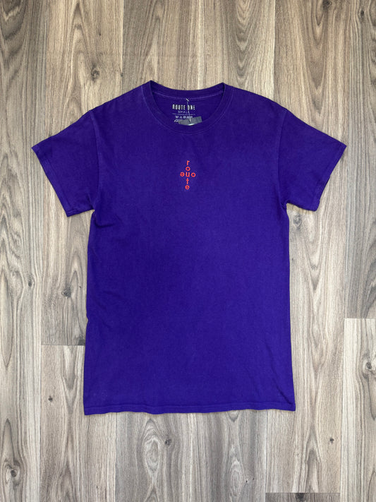Route One Embroidered Purple Tee
