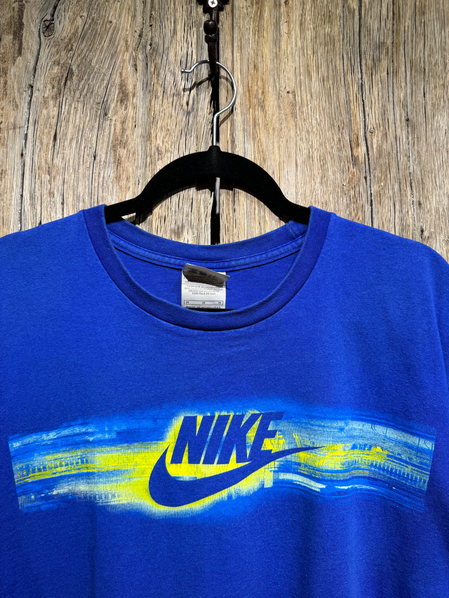 Vintage Nike Blue Glitch Logo Tee