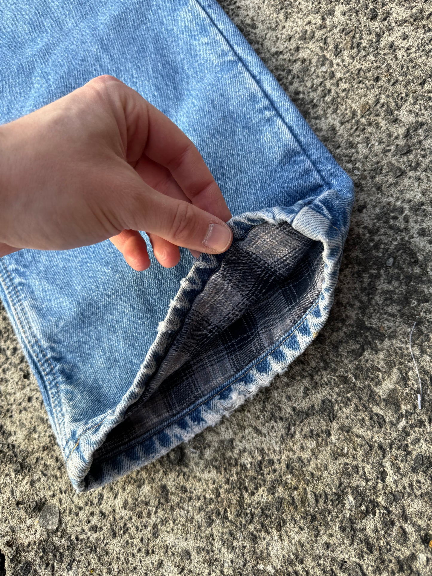 Vintage Carhartt Blue Check Lined Jeans