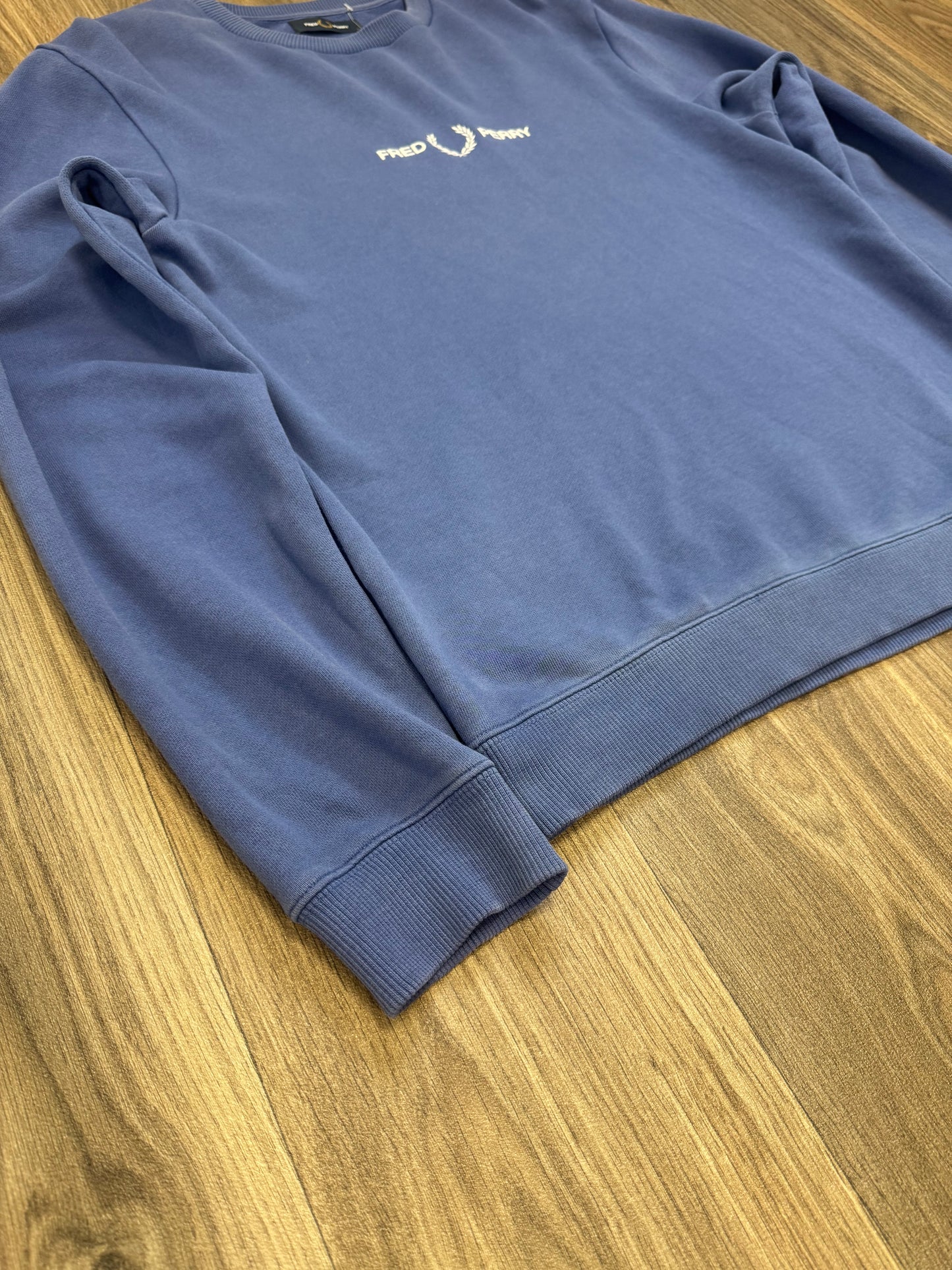 Fred Perry Blue Embroidered Sweatshirt