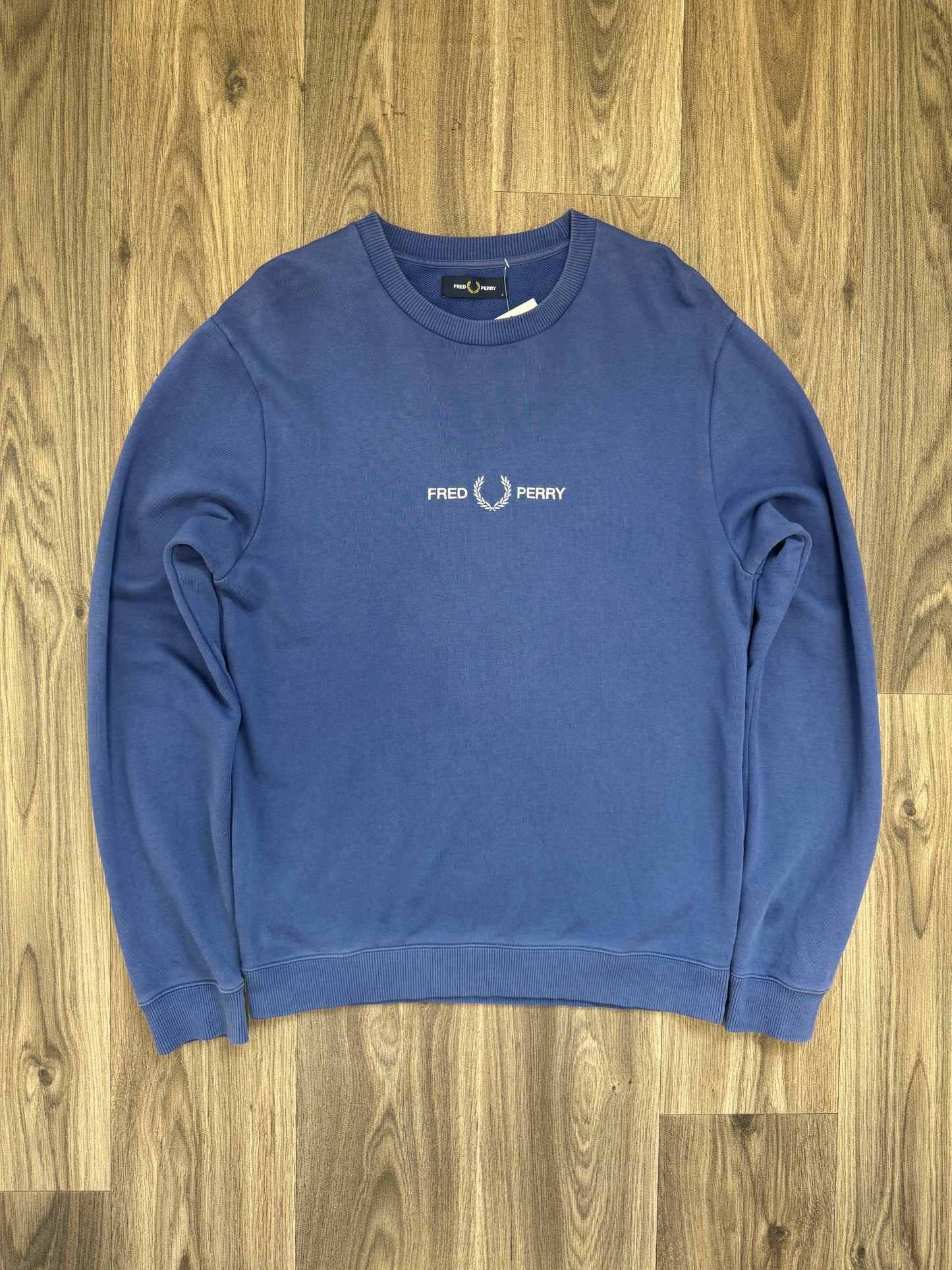 Fred Perry Blue Embroidered Sweatshirt