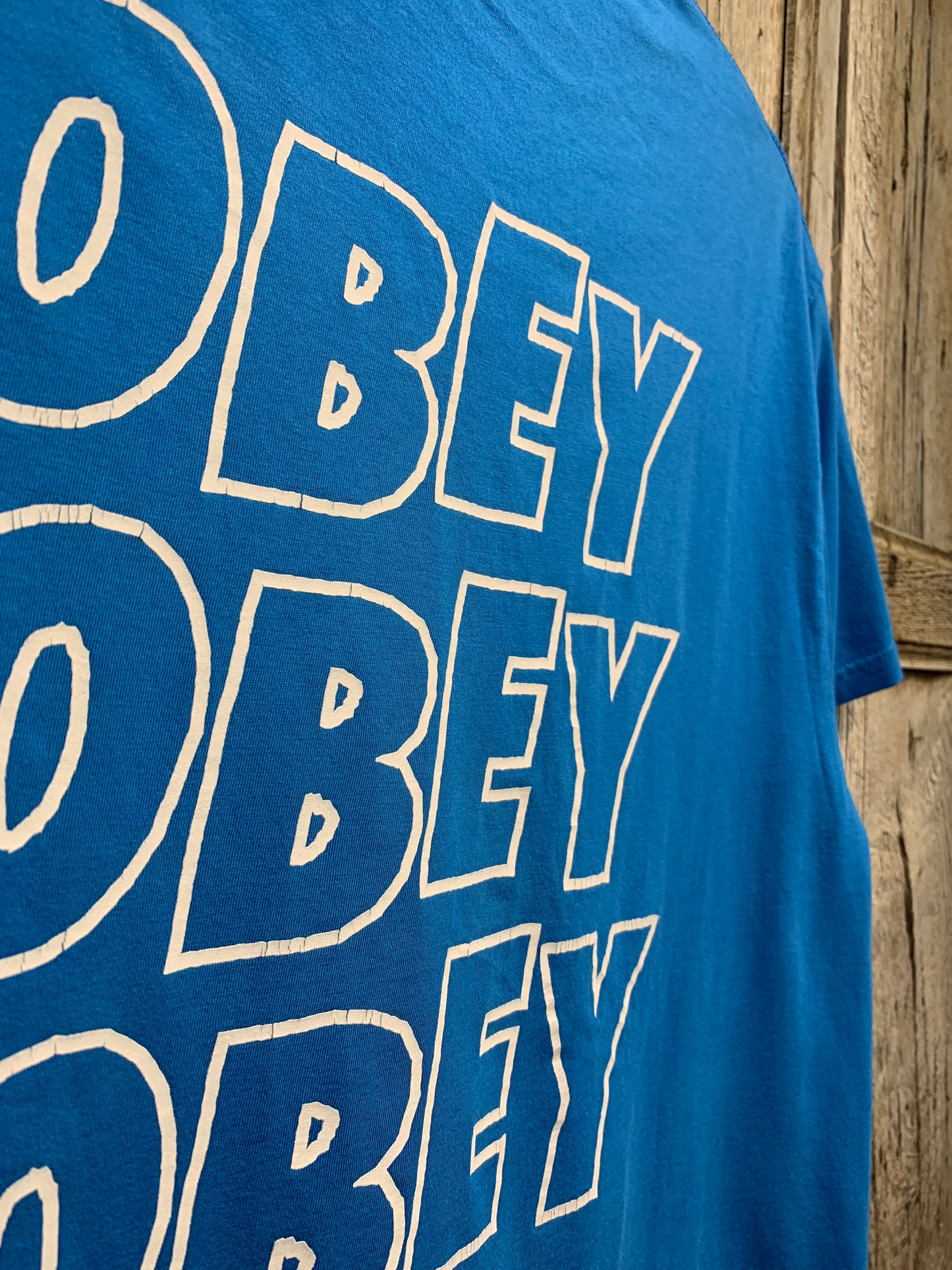 Blue OBEY Graphic Logo Tee