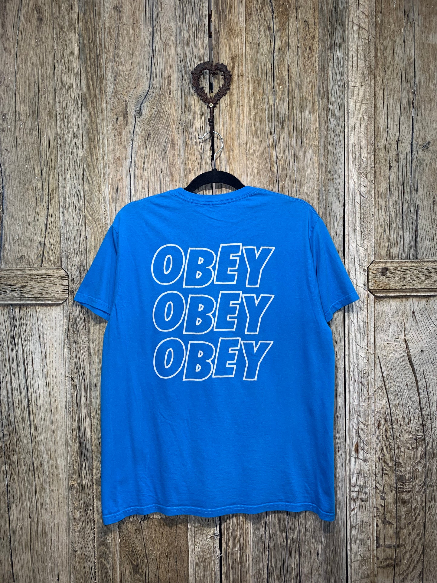 Blue OBEY Graphic Logo Tee