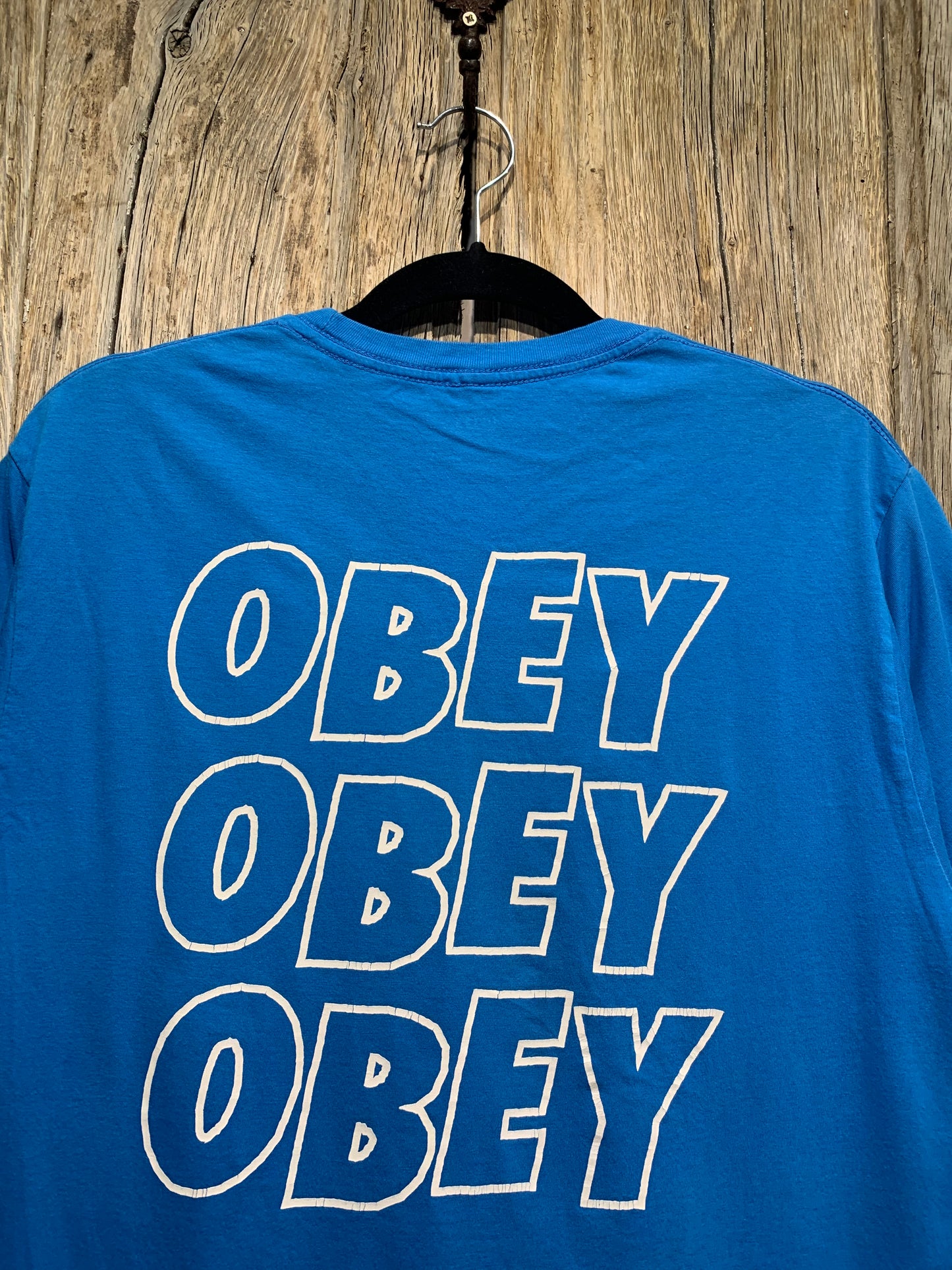 Blue OBEY Graphic Logo Tee