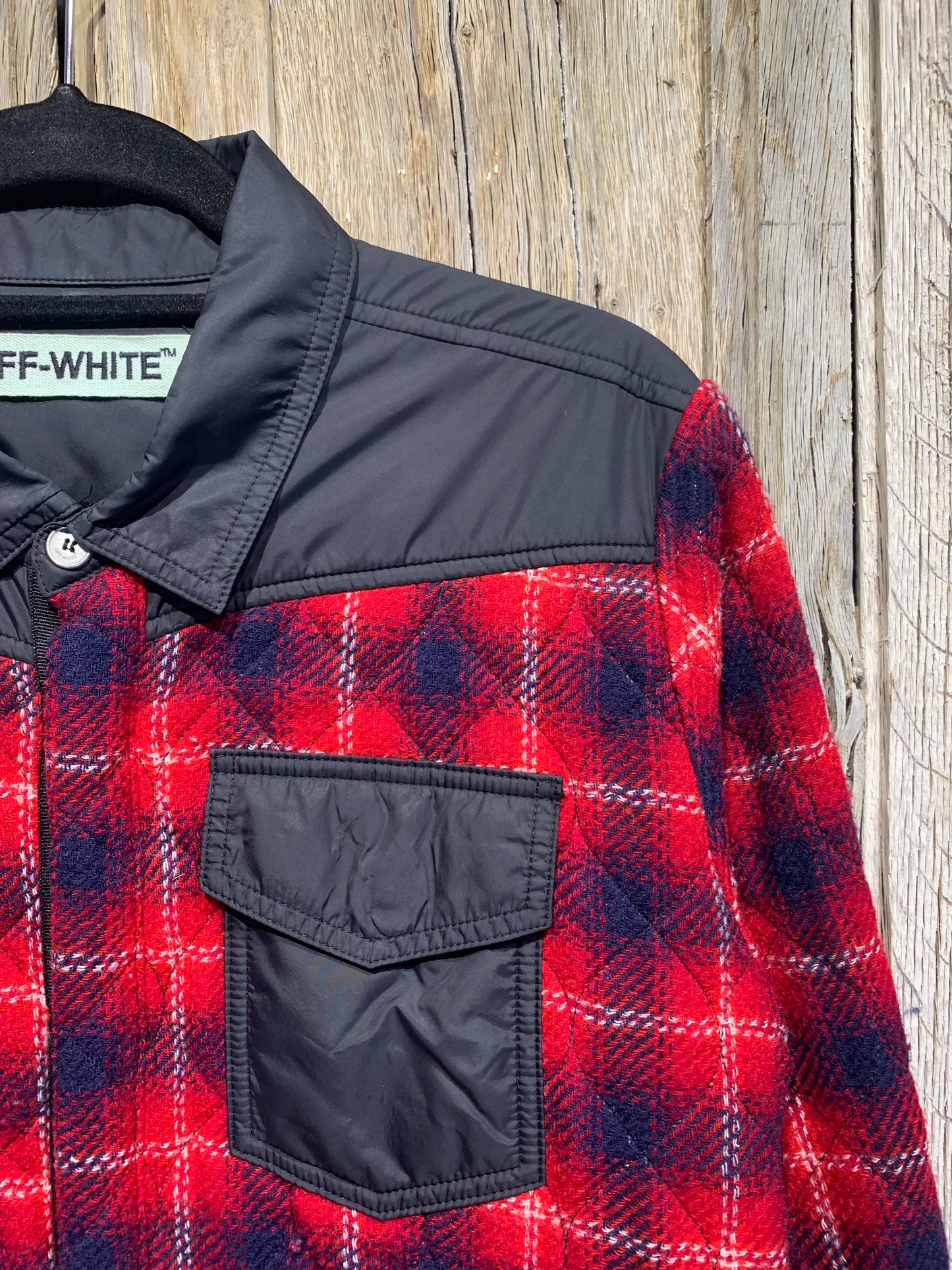 Off-White Red Check Quilted Shirt